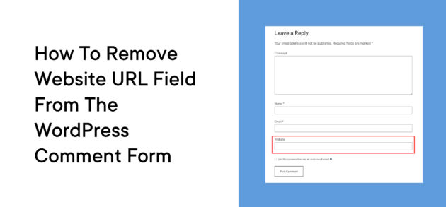 Remove website URL from WordPress comment form