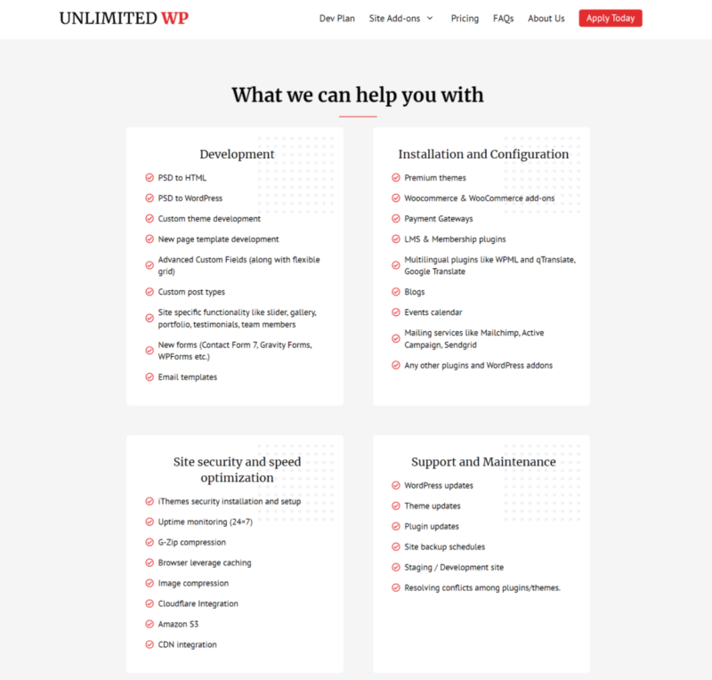 UnlimitedWP Tasks