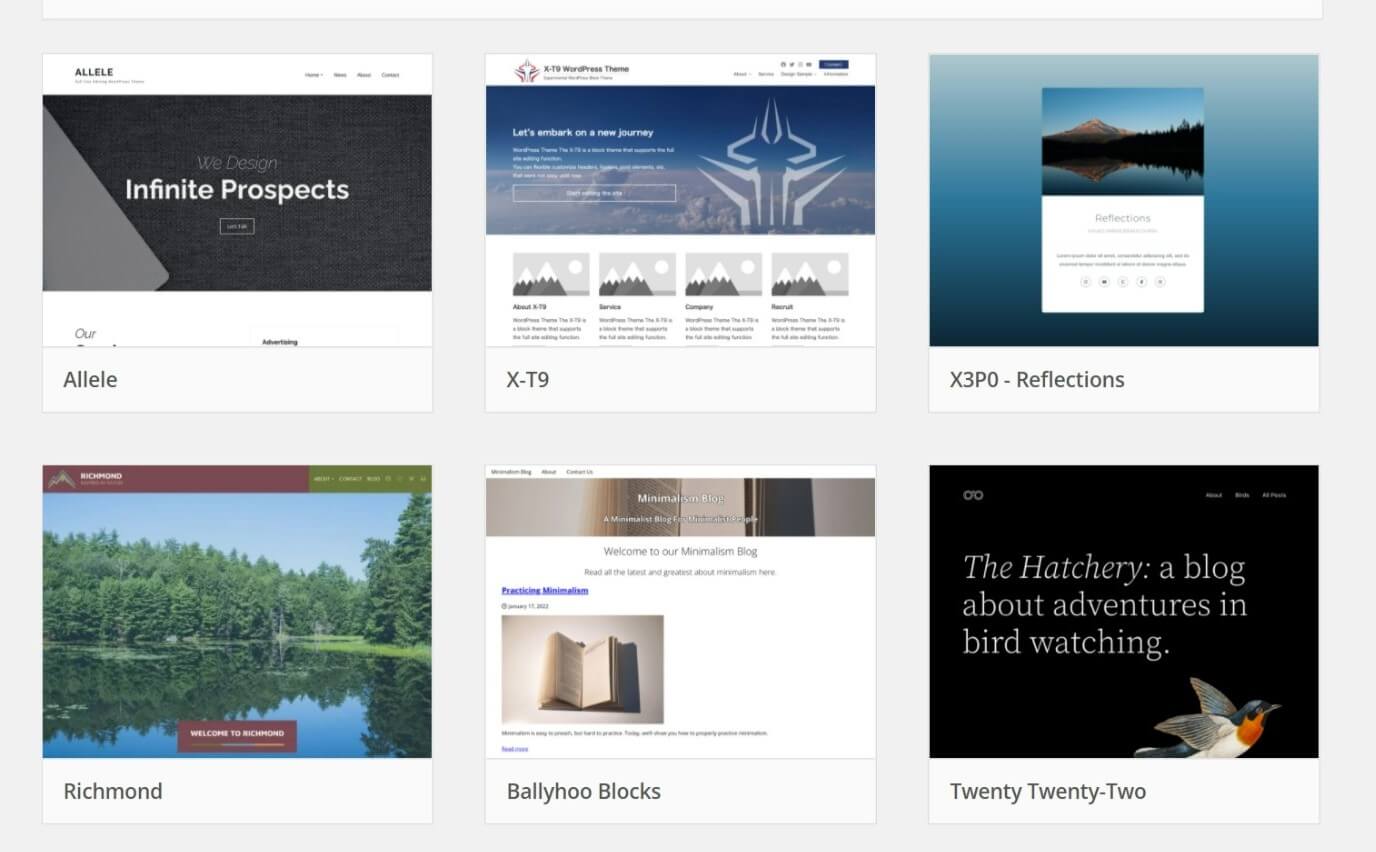 Block Based Themes
