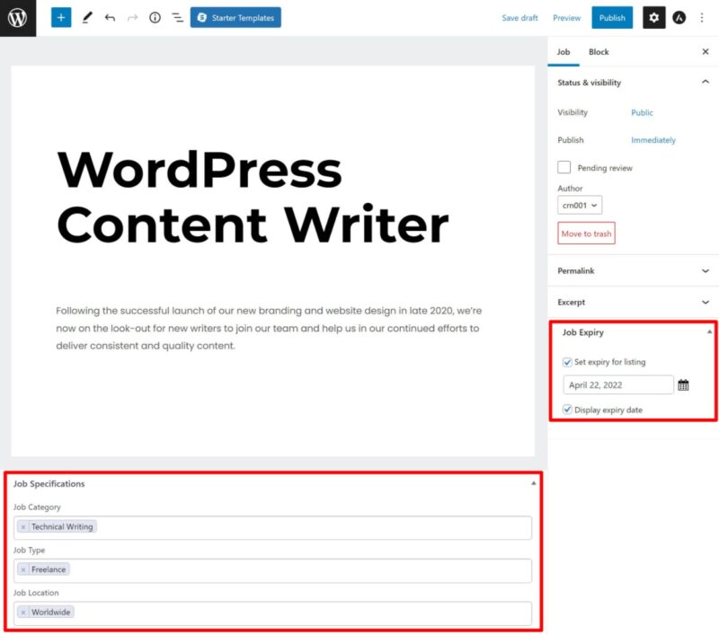 How to add a job to your WordPress Job listing page