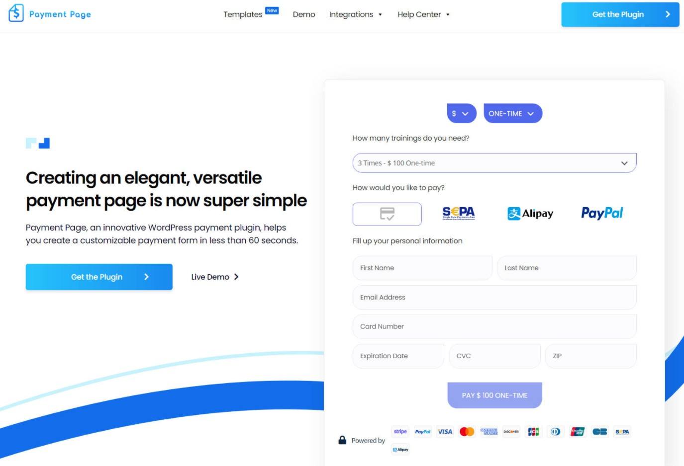 Payment Page WordPress plugin