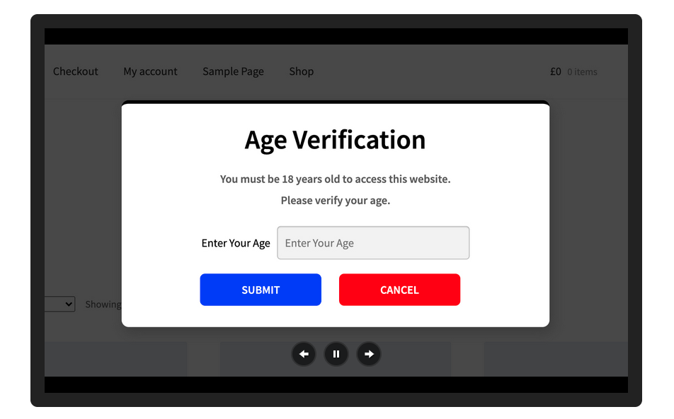 Age Verification Popup, a WooCommerce cart plugin to verify a customer's age
