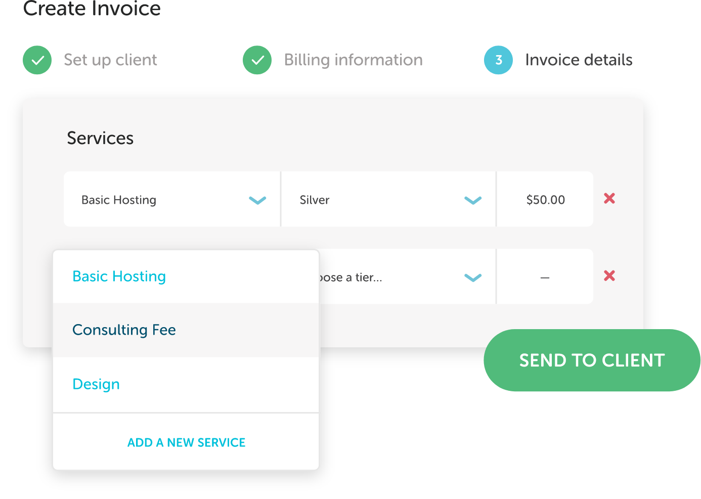 Growth Suite service creation process