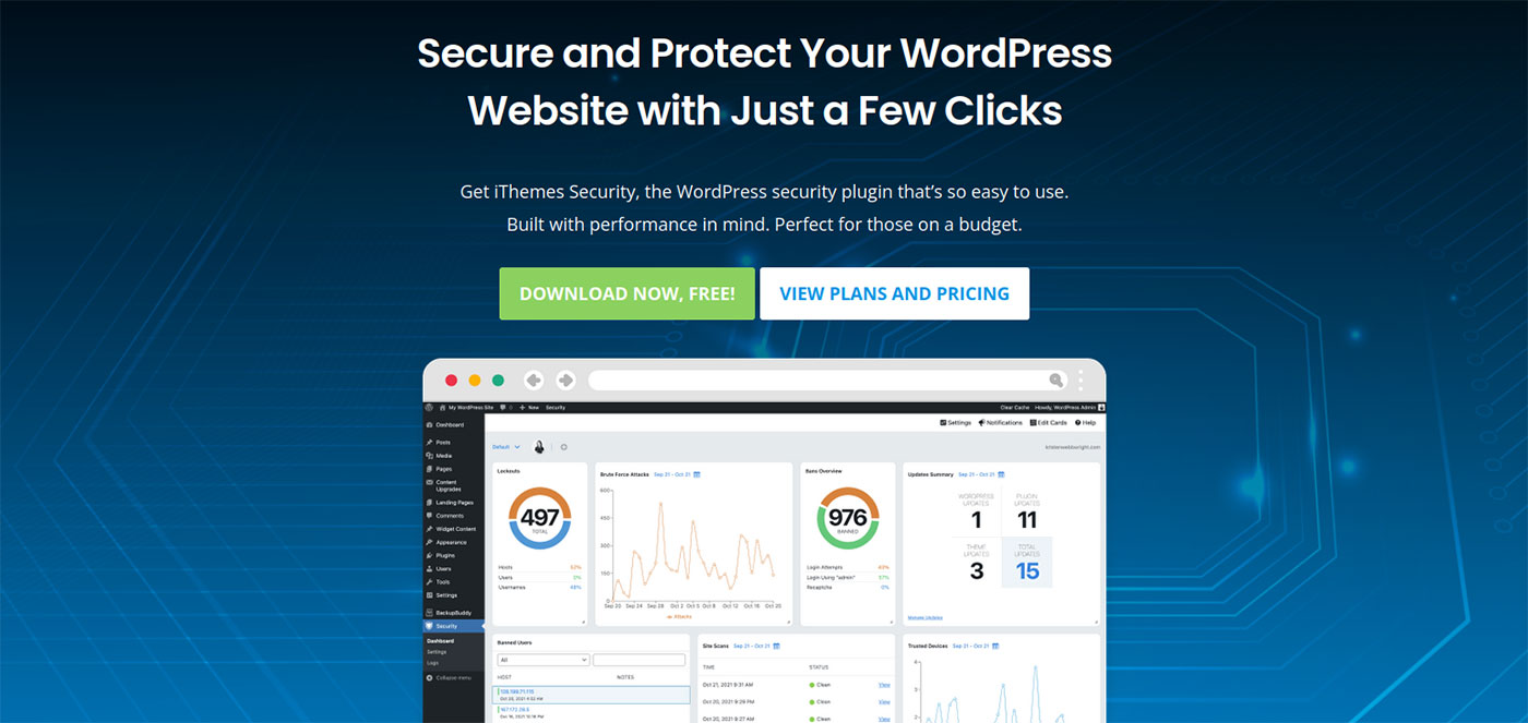 screenshot of iThemes website