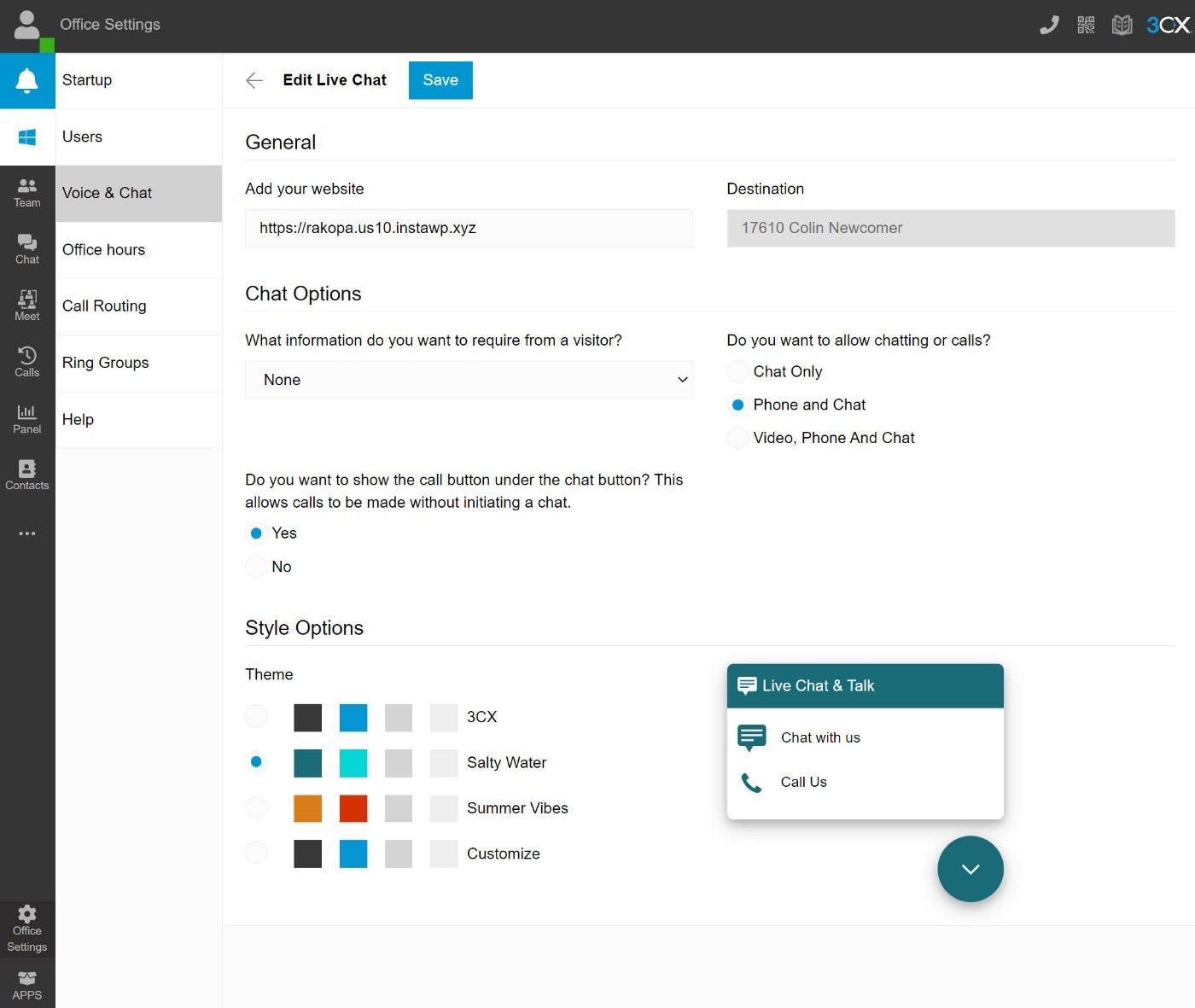 Configure chat client