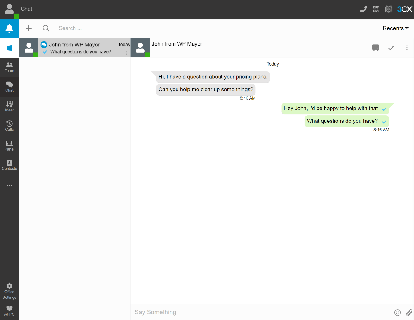 Chat with visitors