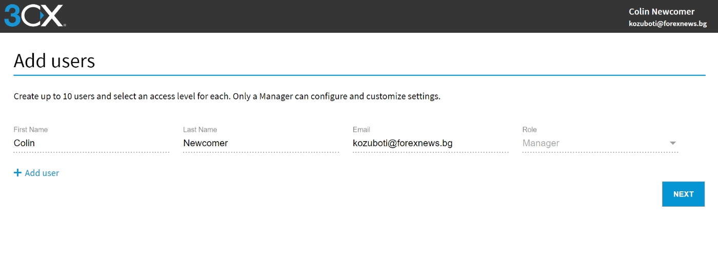 Add users for 3CX live chat