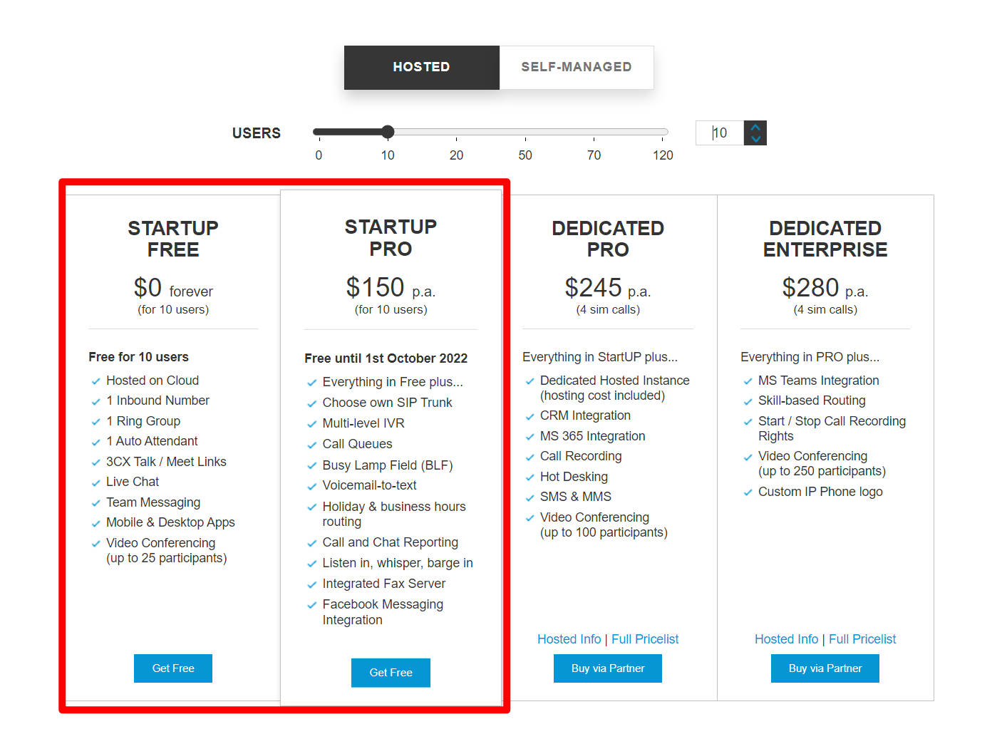 3CX Live Chat pricing