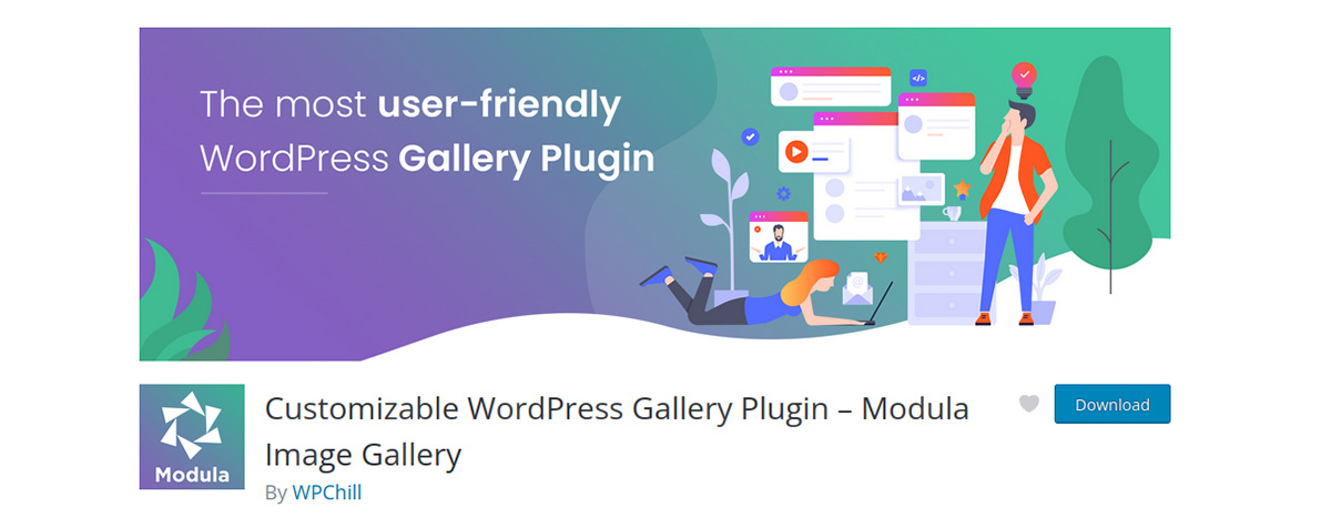 screenshot of Modula WordPress page header