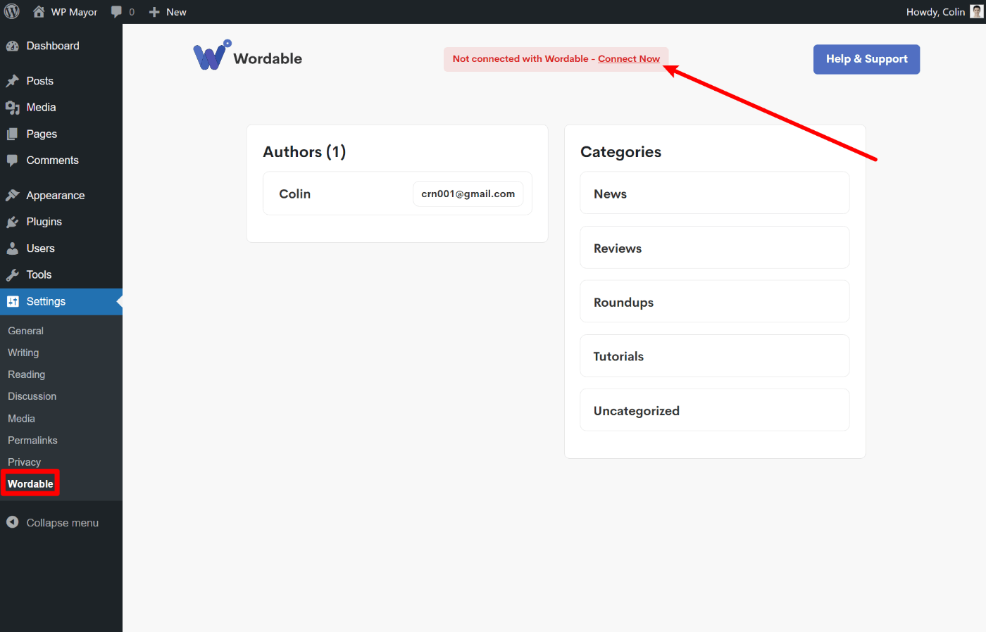 Connect the Wordable plugin to your account