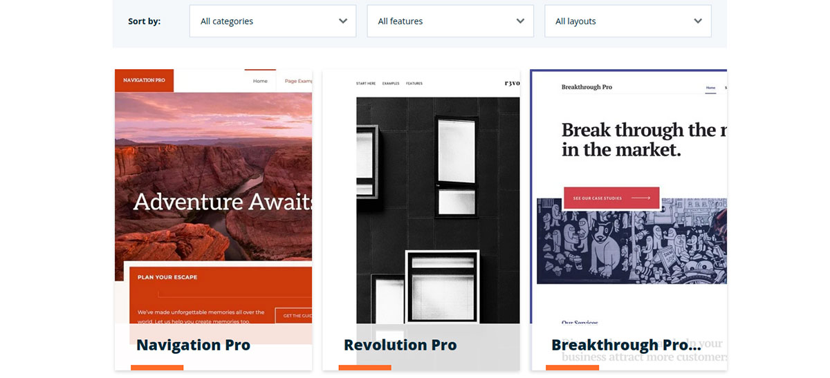 screenshot of WP Engine themes