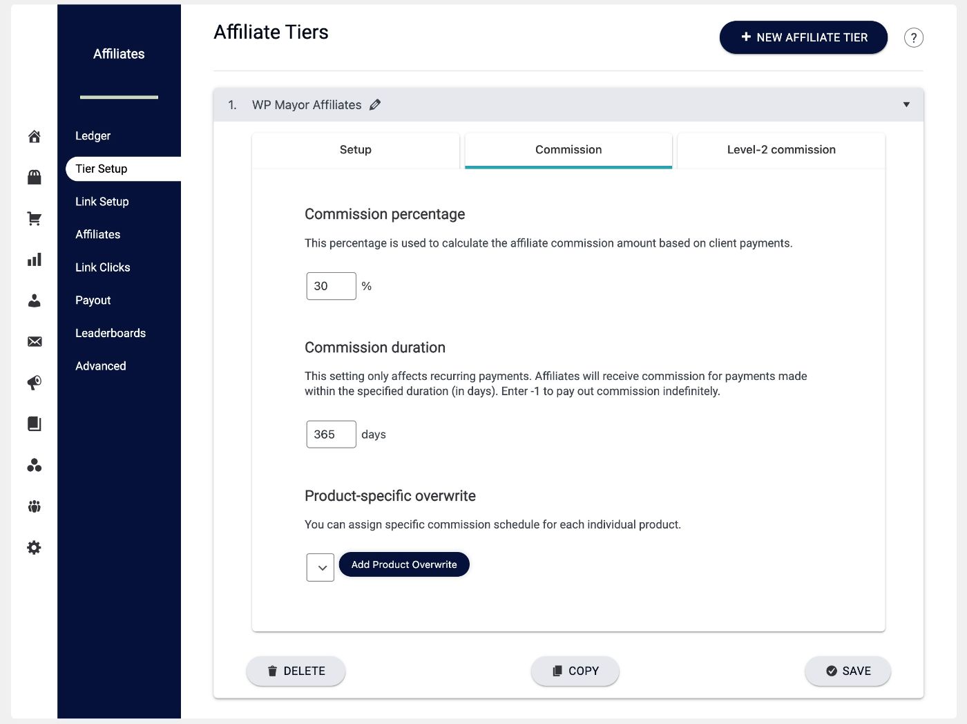 AccessAlly affiliate program feature