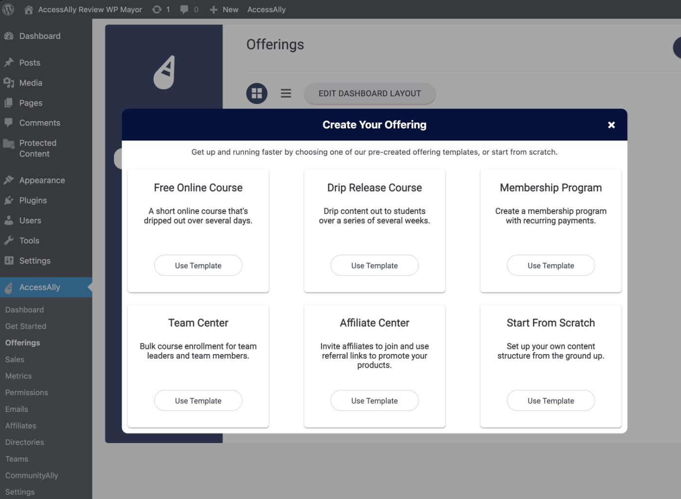 Creating an offering