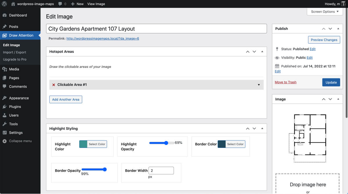 Uploading a base image for the image map.