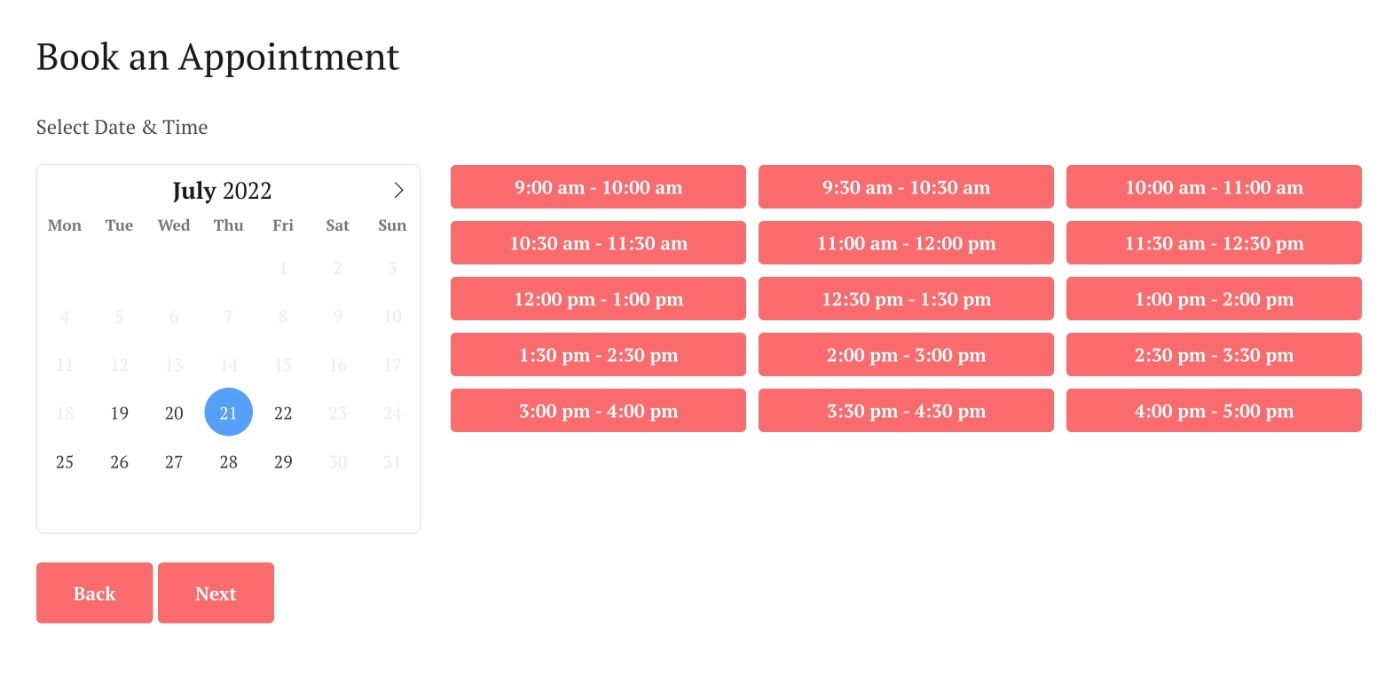 Schedule picker