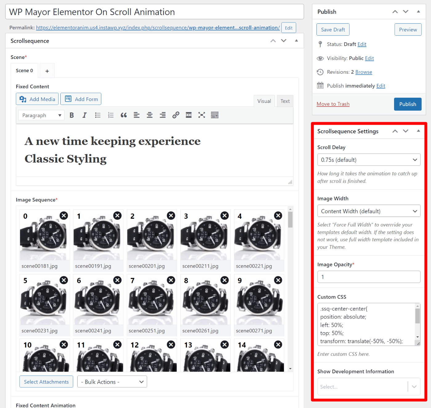Configure other animation settings