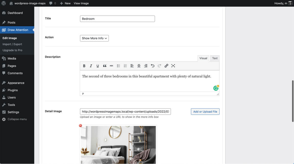 Creating your first interactive area of the image map.