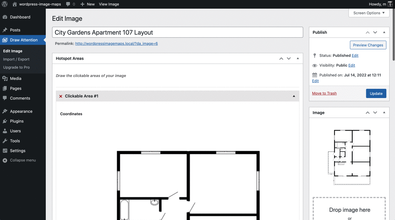 Adding a hotspot to an interactive image.