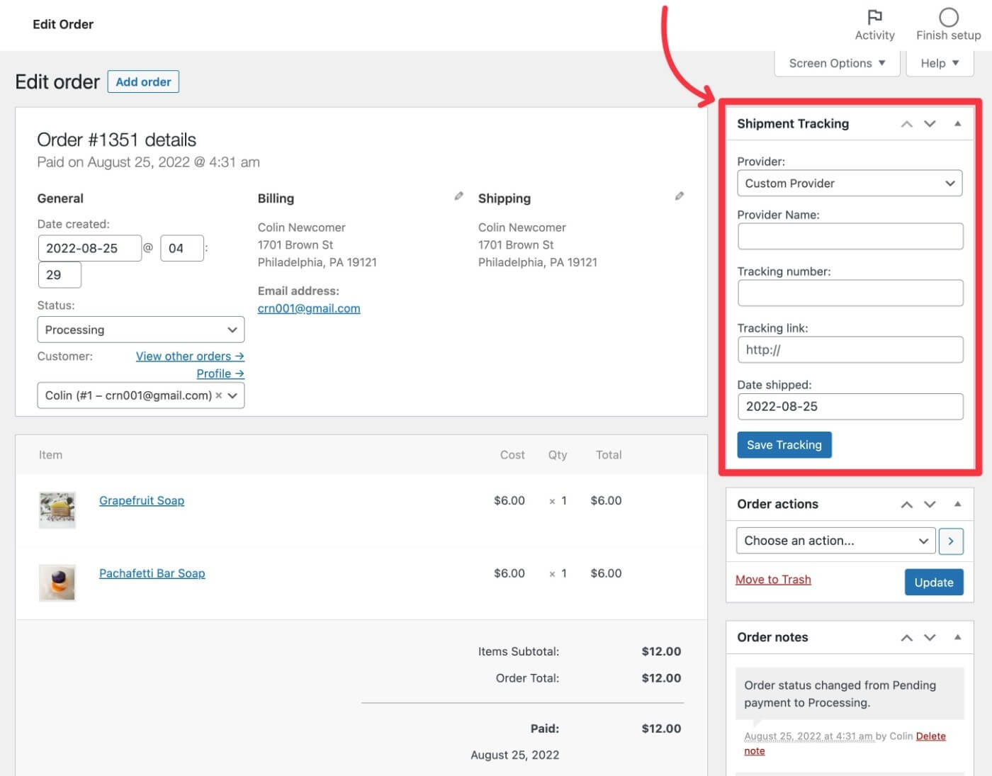 Add tracking Shipment Tracking