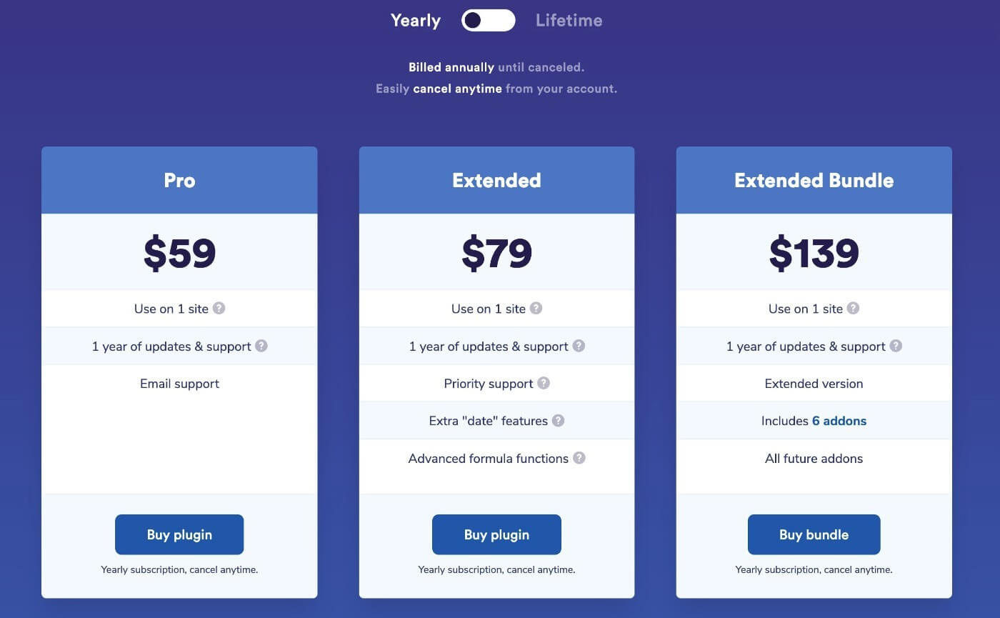 Advanced Product Fields for WooCommerce one-year pricing