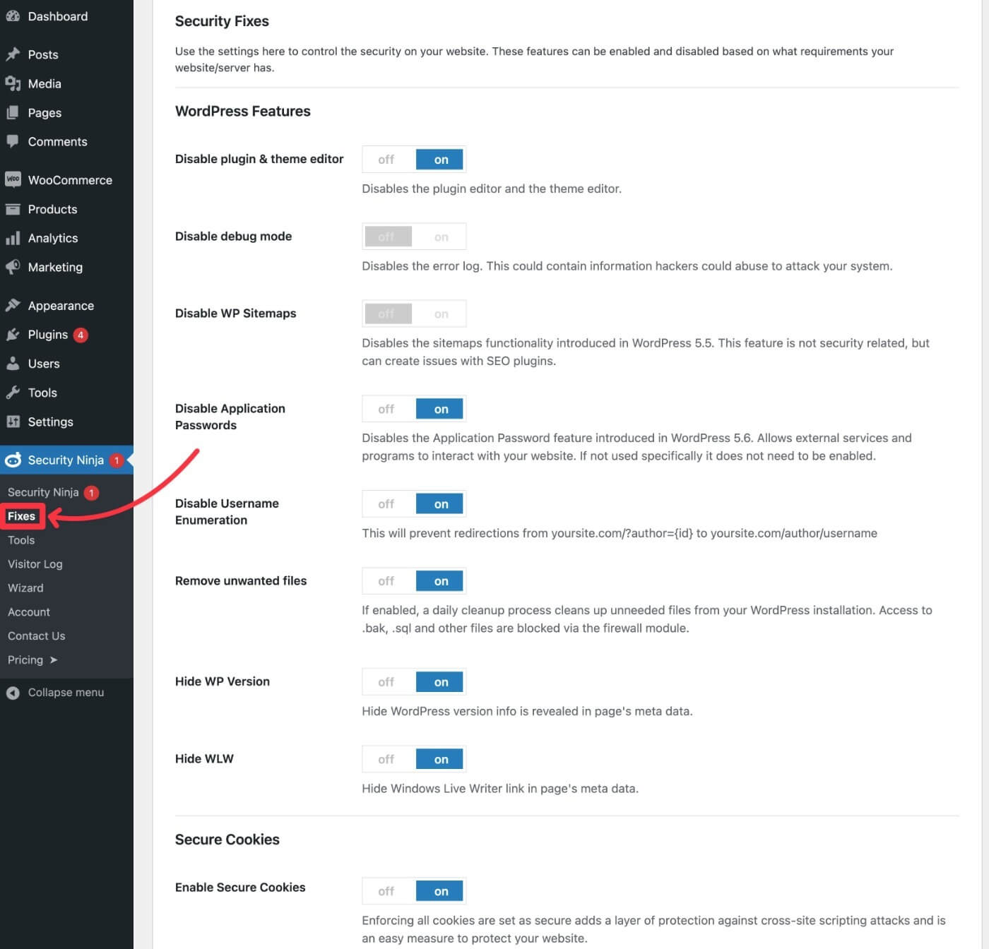 Security Ninja fixes