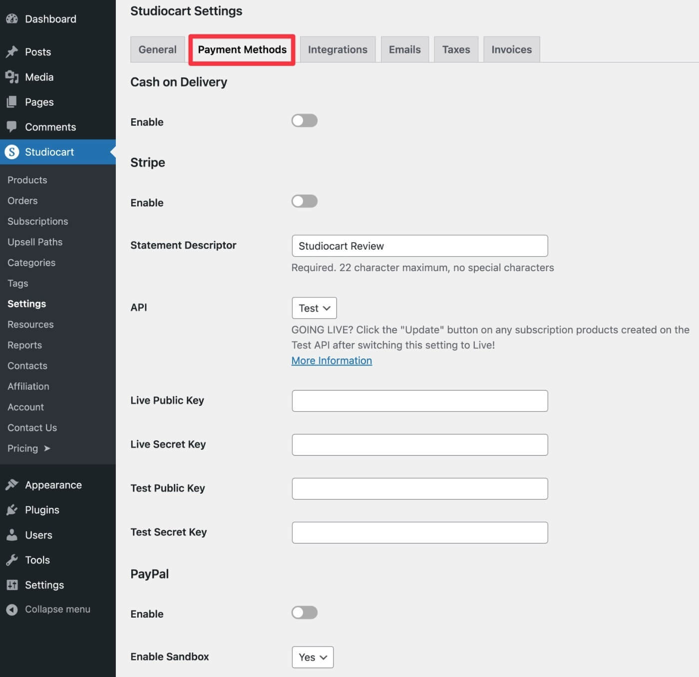 Payment methods