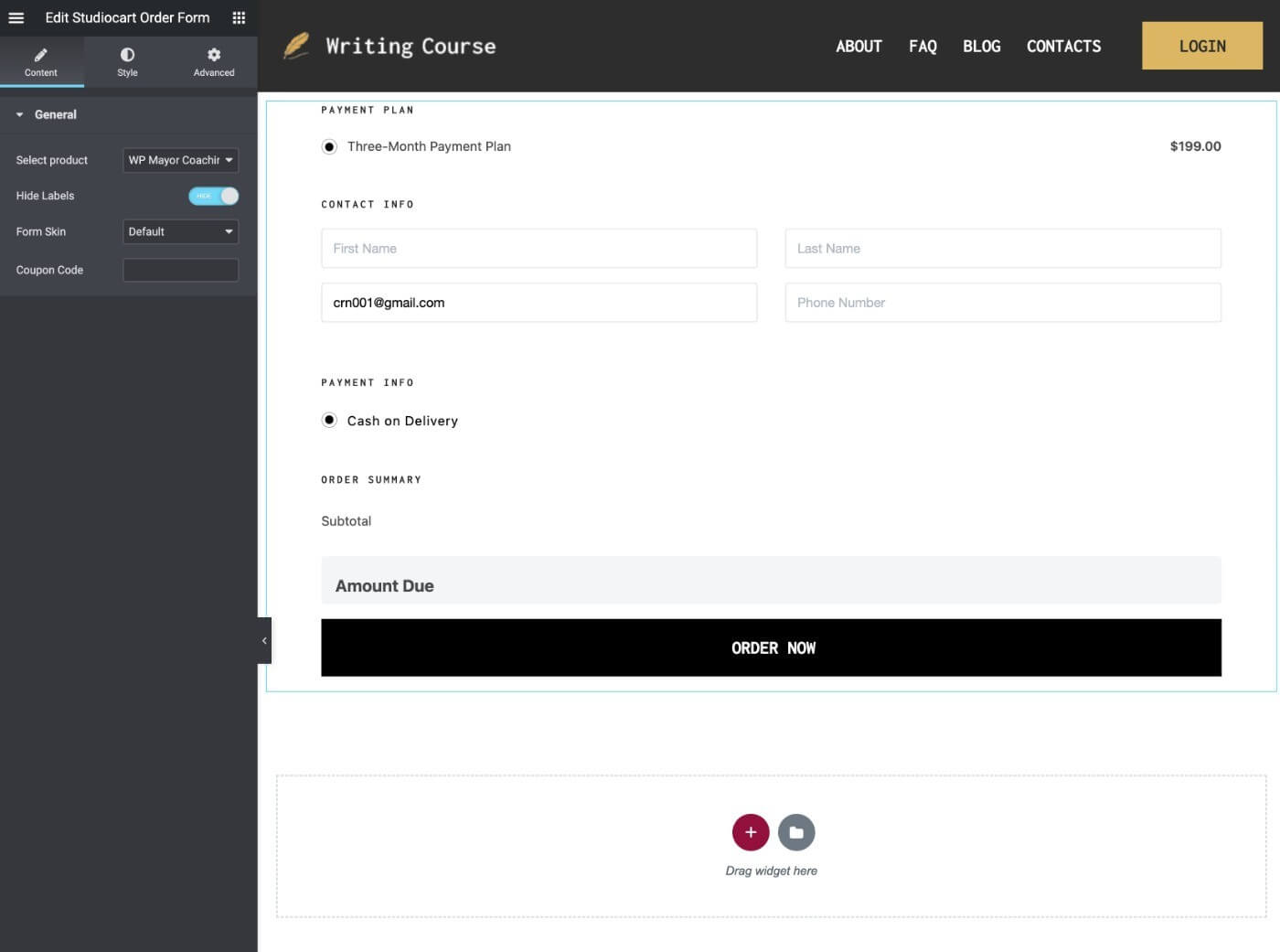 Customize design using page builder