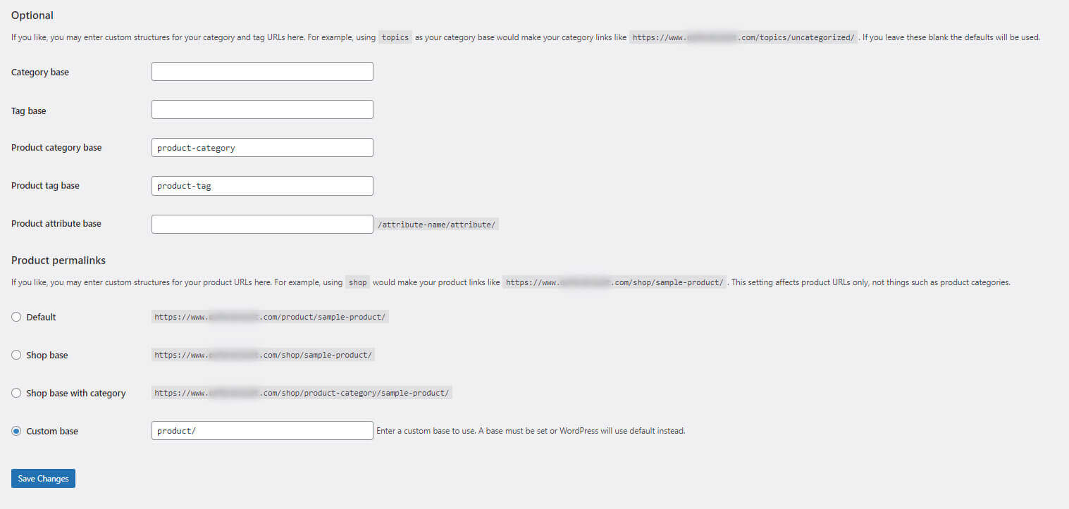 Defining taxonomy permalinks in WordPress, default settings.