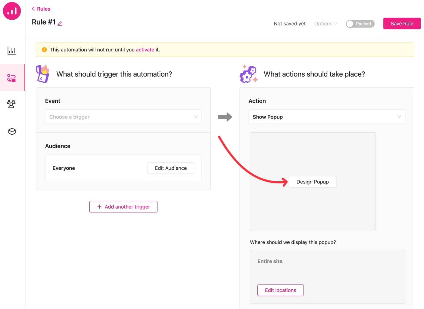 Designing a popup