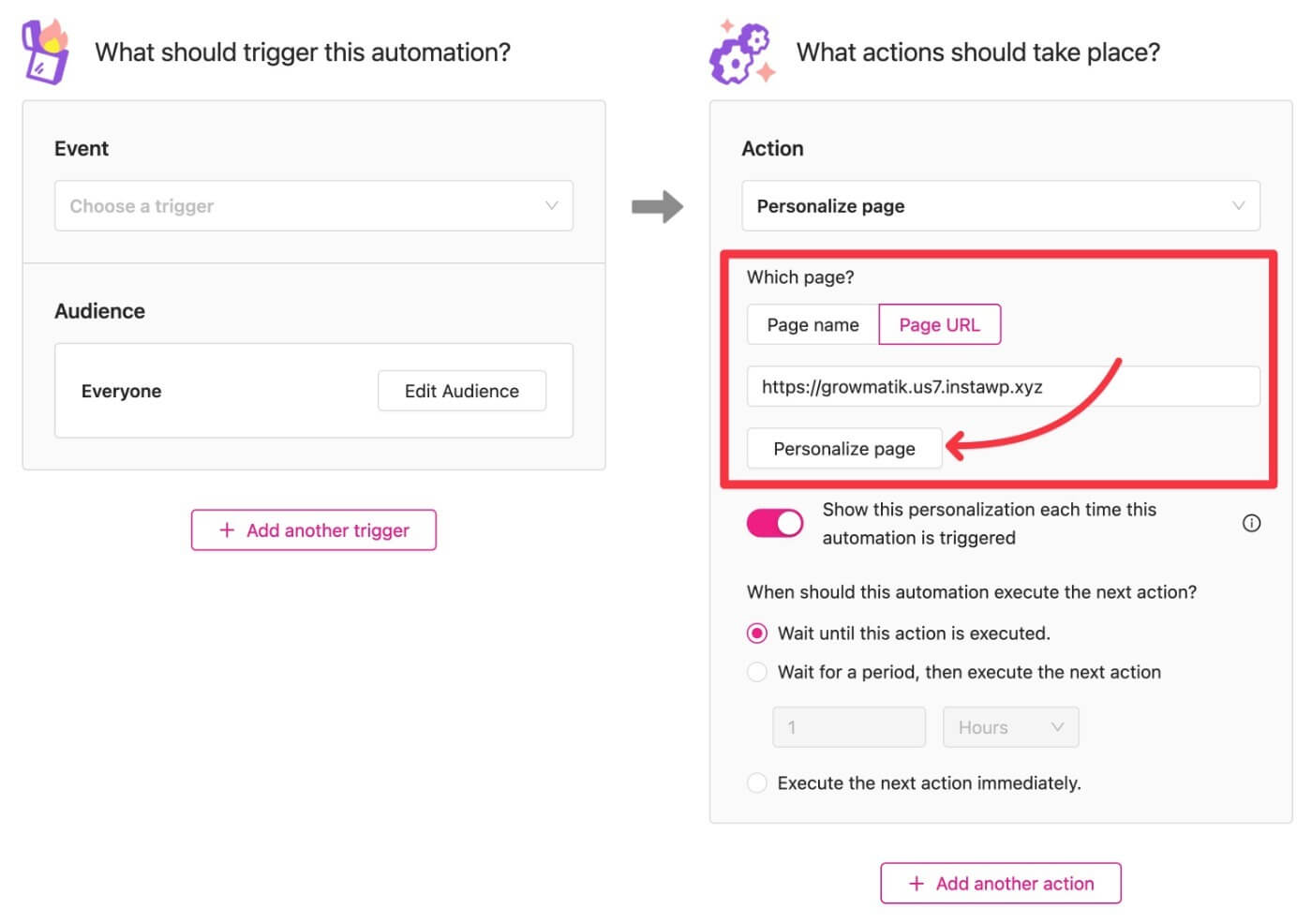 Personalize website page