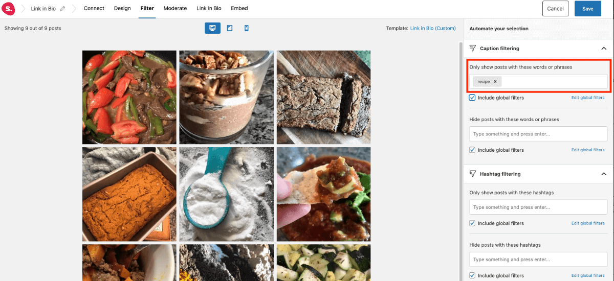 Filter your Instagram Feeds
