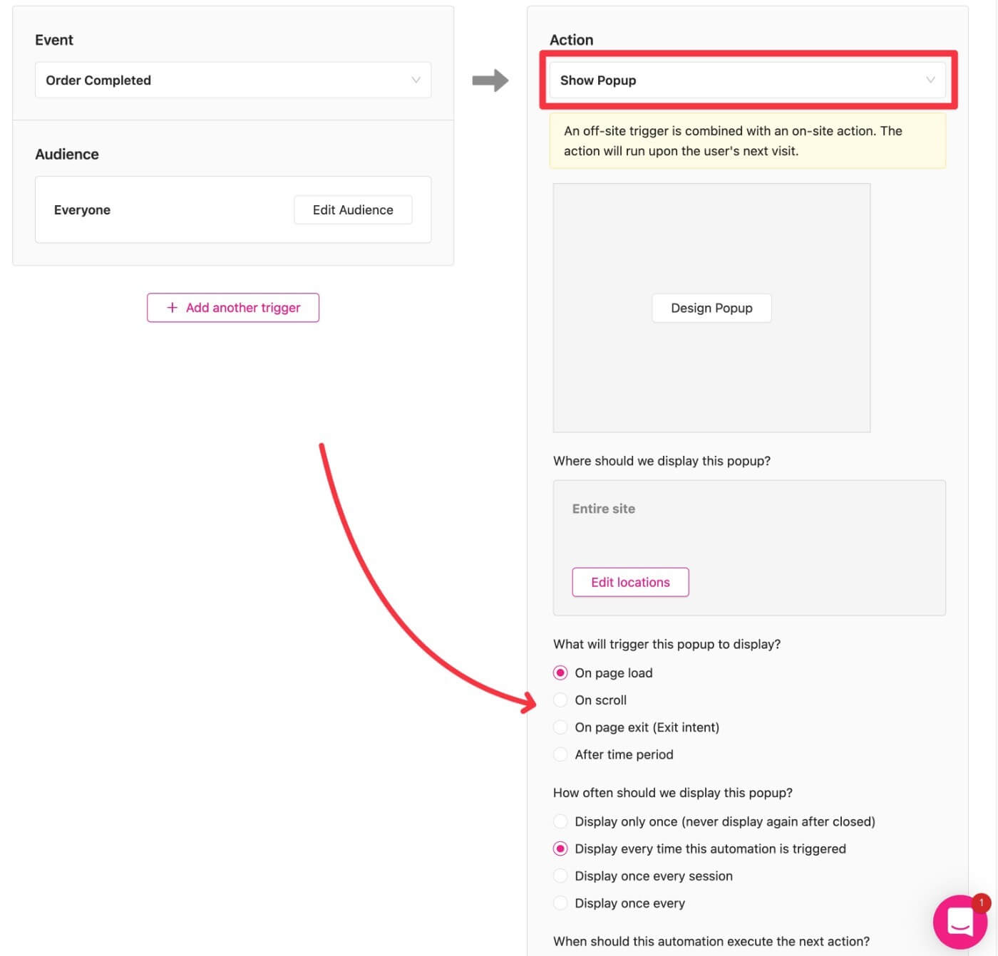 Configure action