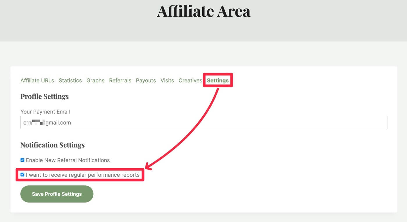 Optin from dashboard