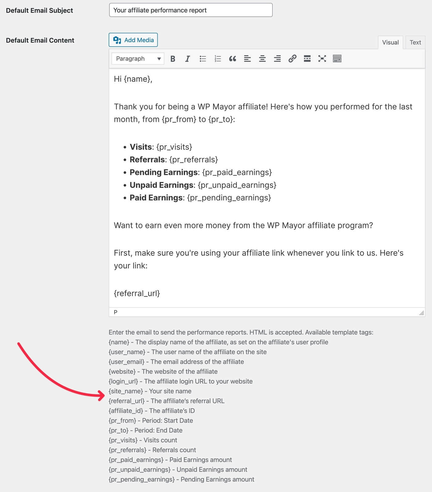 Customize email content