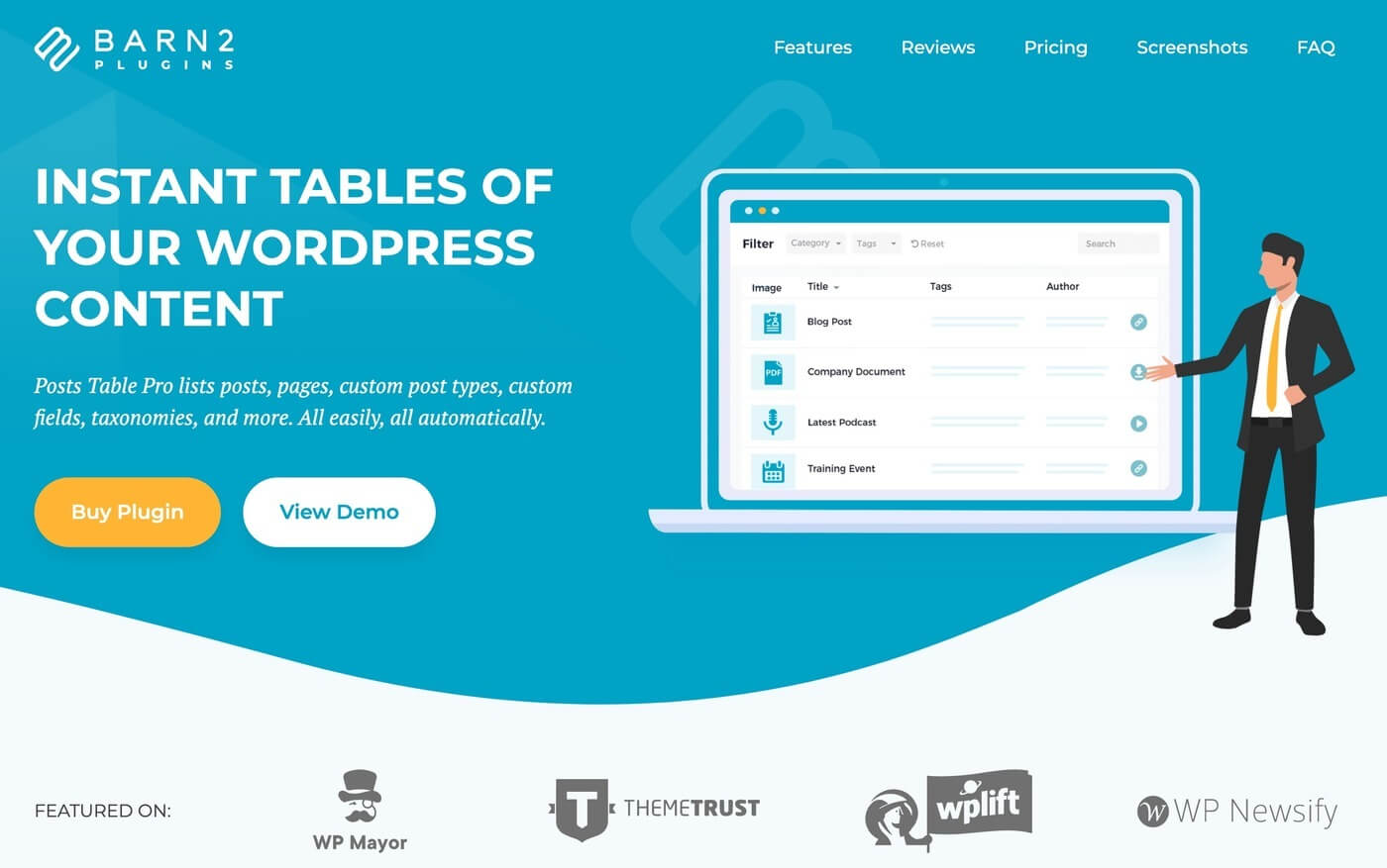 Posts Table Pro helps you display documentation