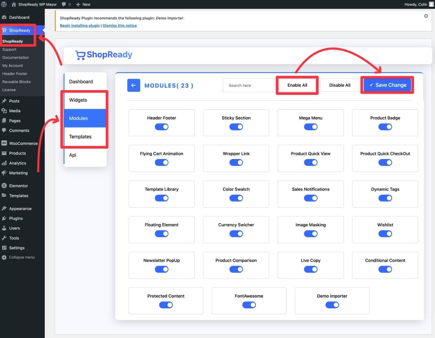ShopRady modules