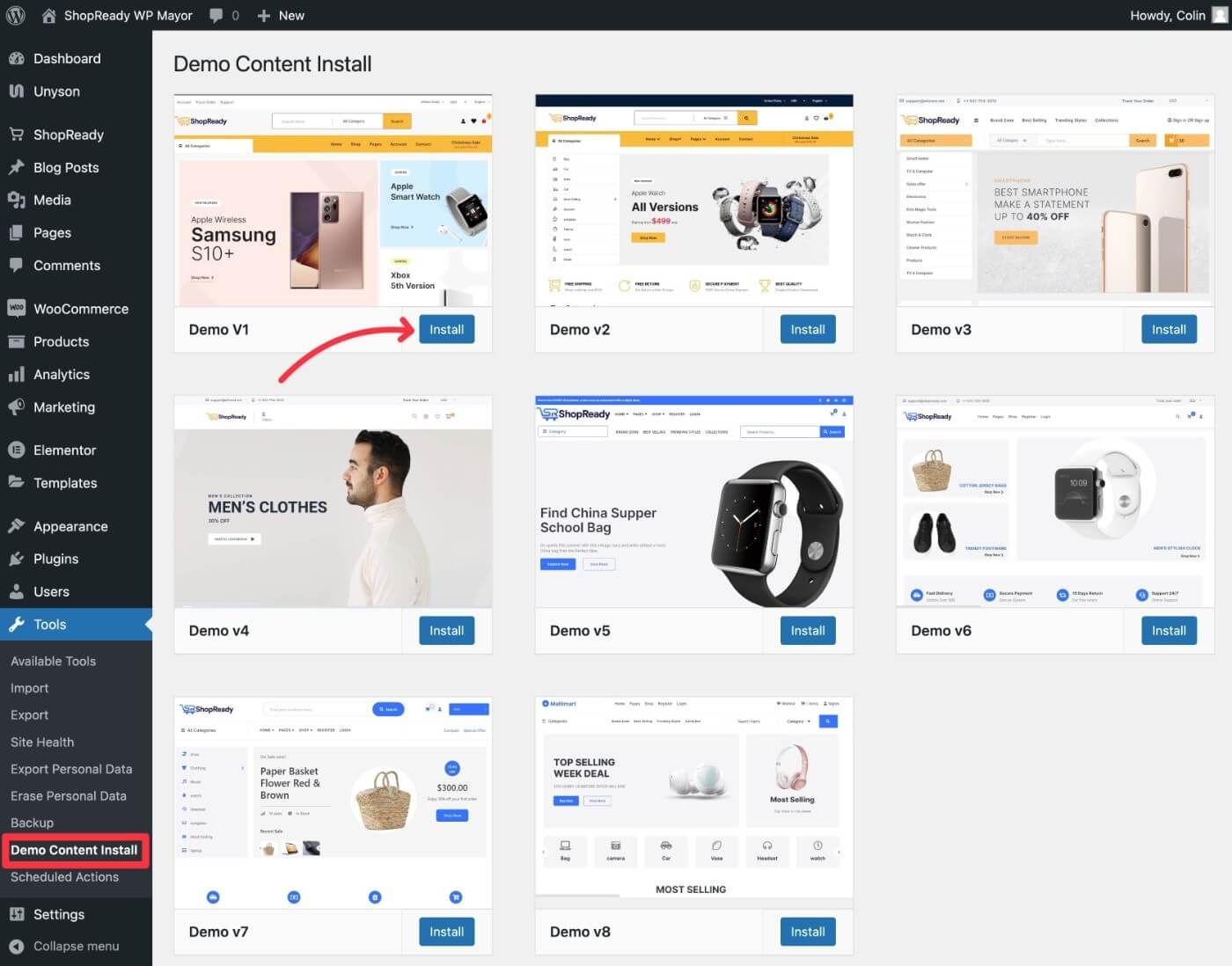 Choose demo site