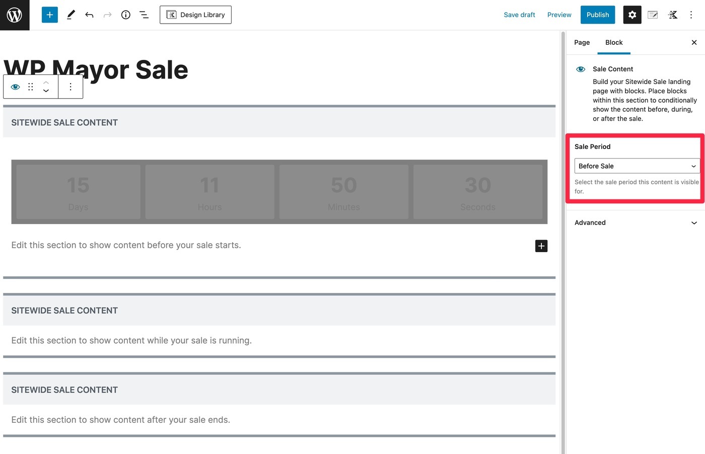 Block visibility controls