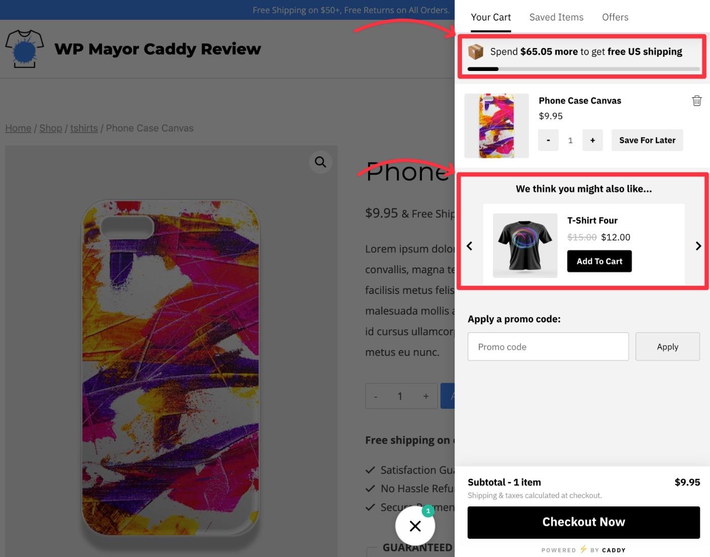 Free shipping meter and upsells