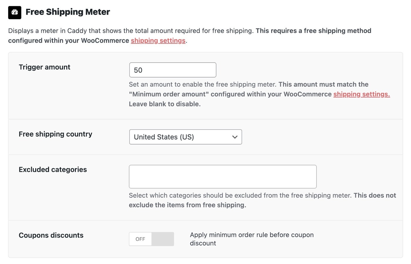 Free shipping meter