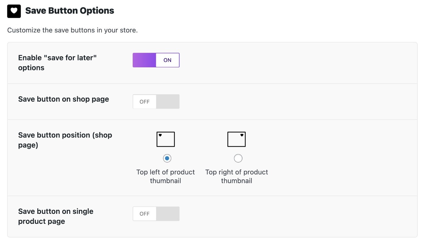 Save Button Options