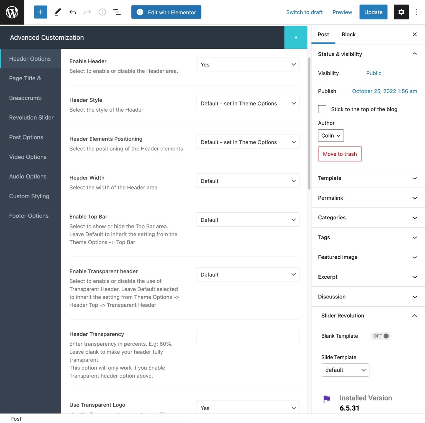 Page-level controls