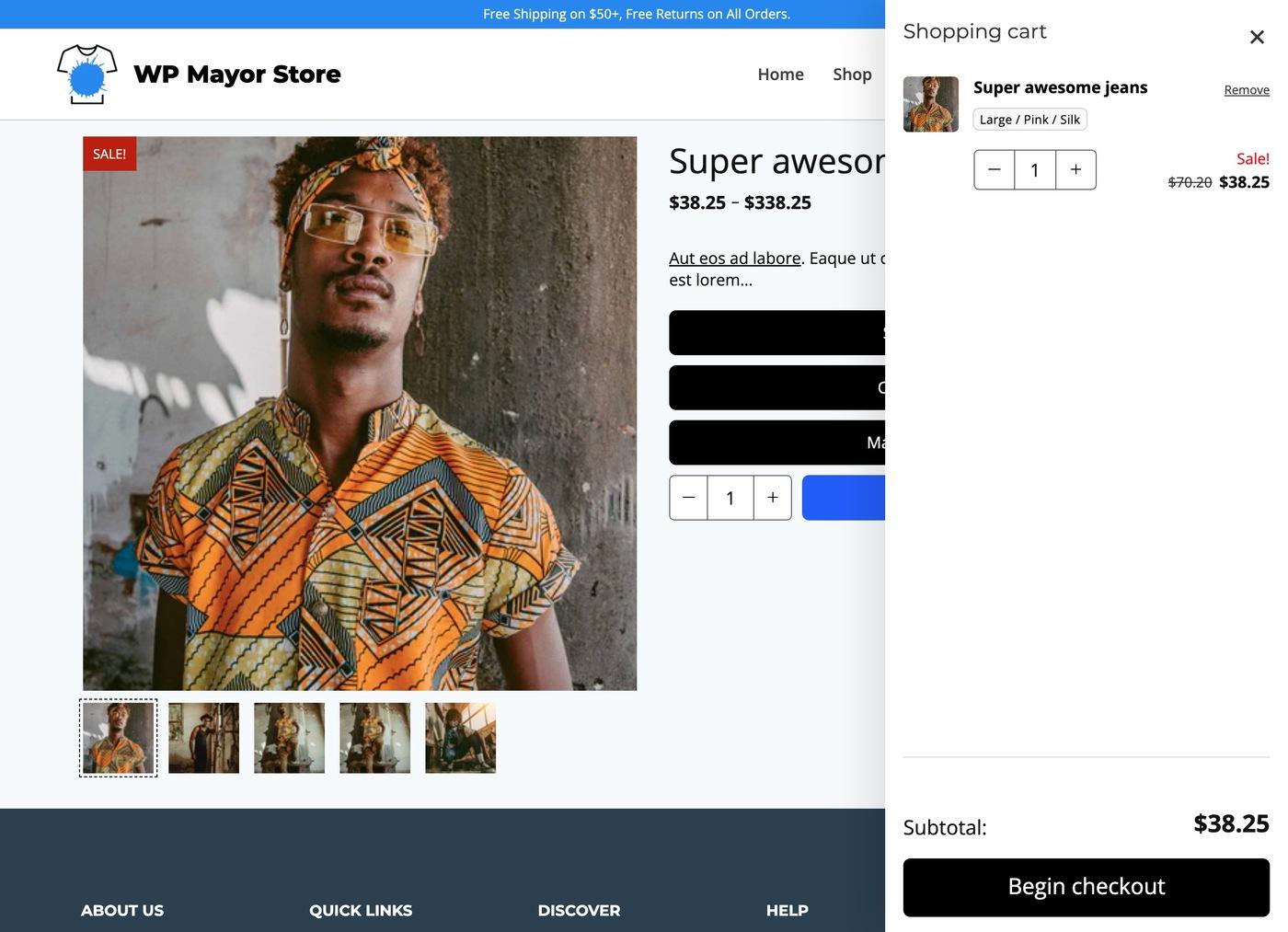 Shopify cart on WordPress