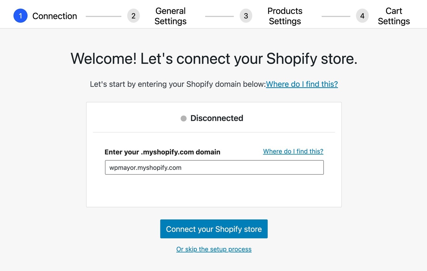 Connect Shopify to WordPress