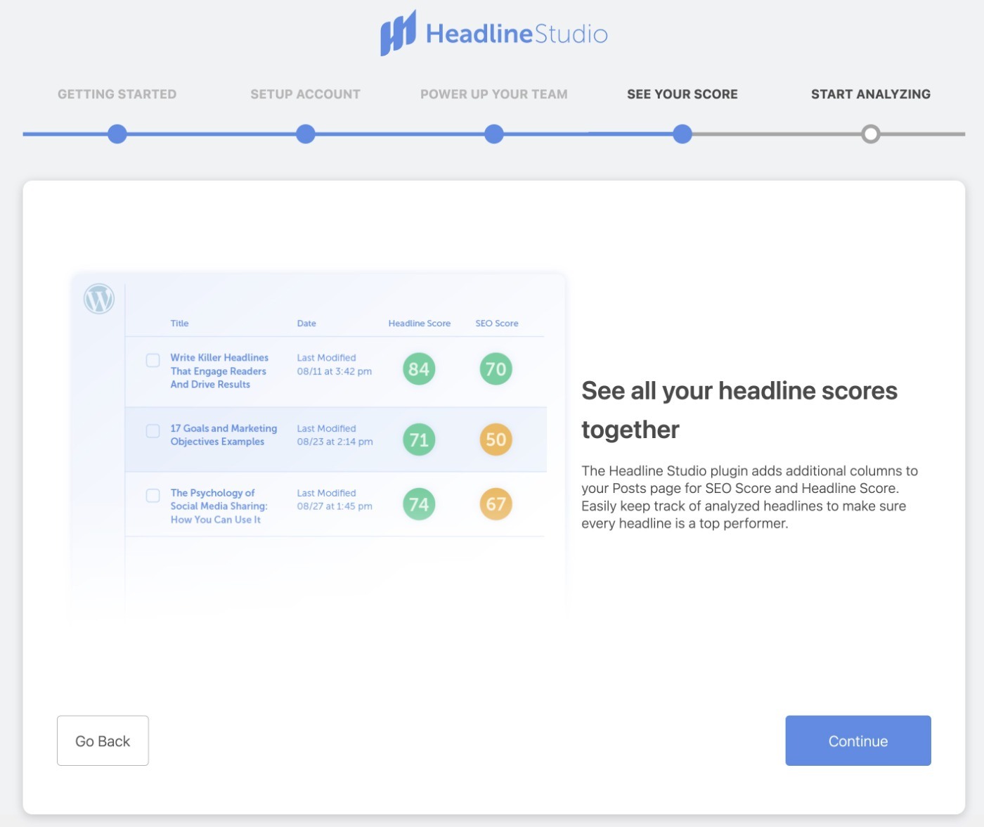 Onboarding wizard