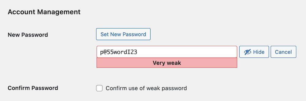 Substituting letters in a password with special characters, resulting in a weak password.