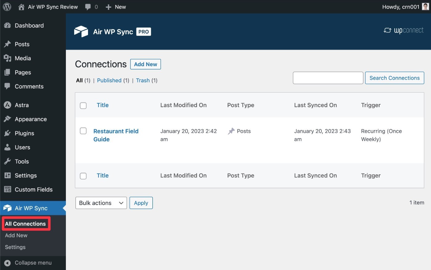 Manage connections