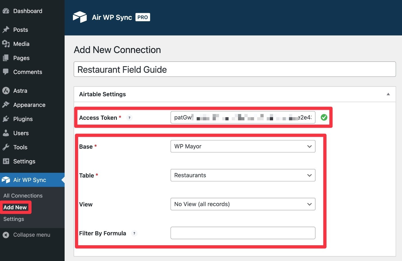 Add access token