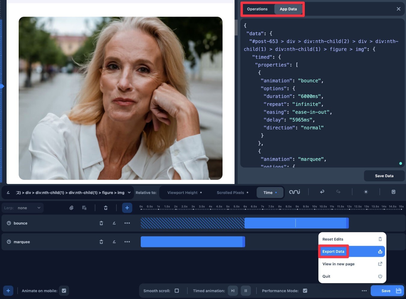 Exporting your WordPress animation code