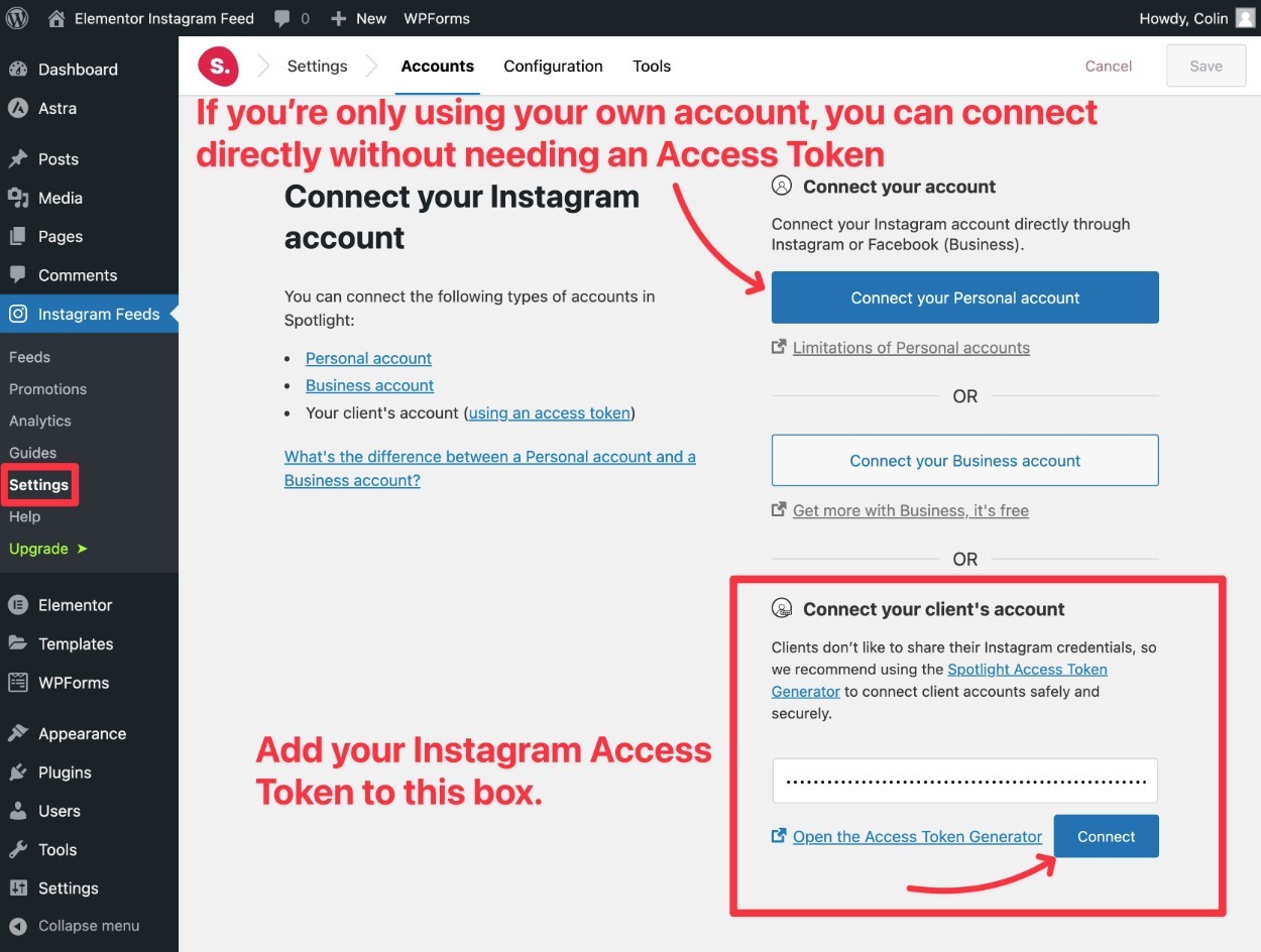 Add access token